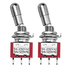 2pcs SPDT Mini Toggle Switch 3 Pin 2 Position ON/ON 5A/125V 3A/250V Heavy Dut...