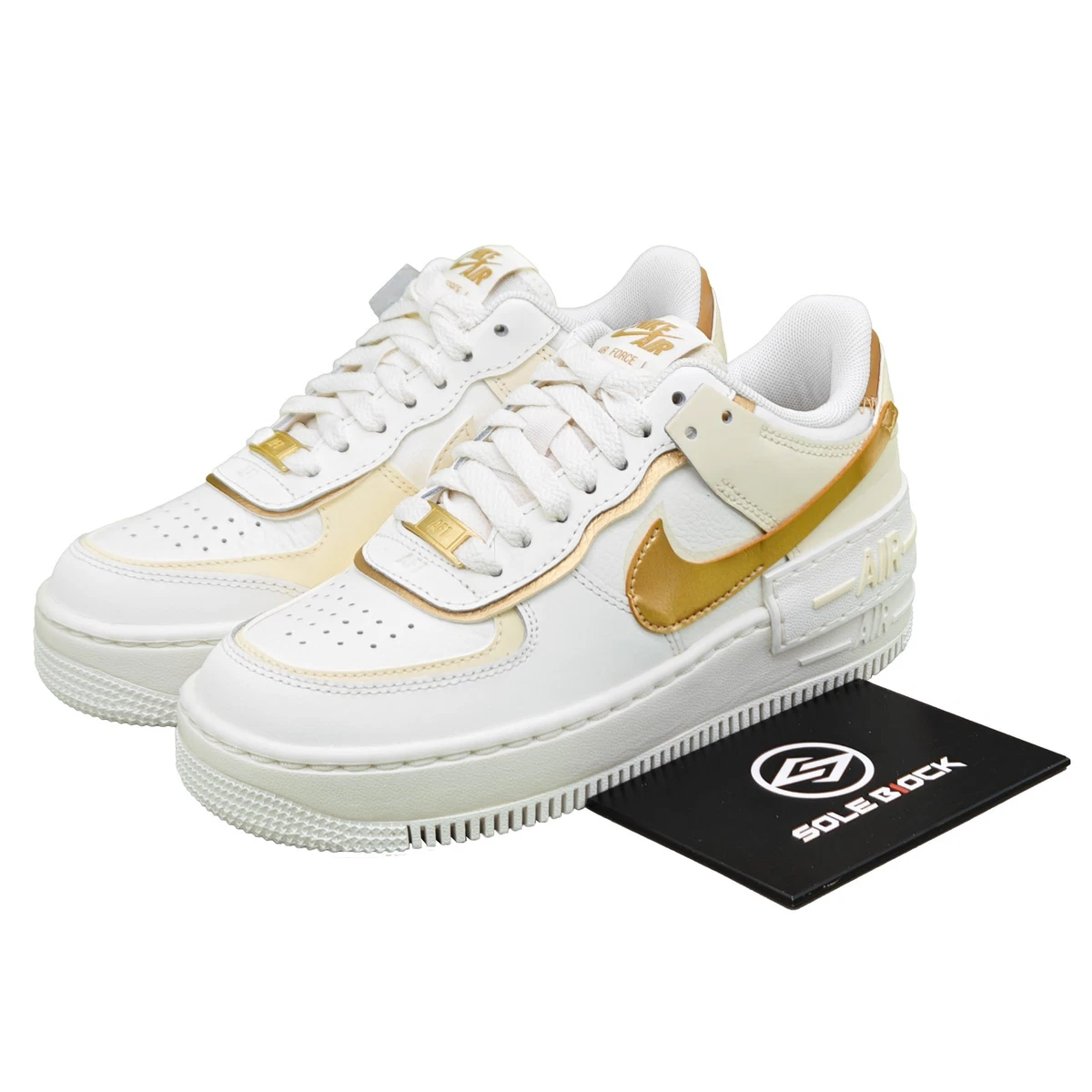 Preços baixos em Nike Air Force 1 Shadow White Metallic Gold W | eBay