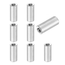 8Pcs 304 Stainless Steel M5x0.8mm Round Coupling Nuts, 0.39x0.98"(ODxH)