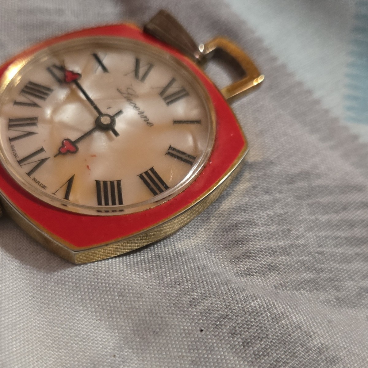 Lucerne Red Gold Full Hunter Pocket Watch Roman Numerals  display picture 1