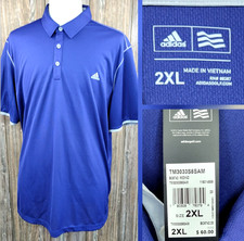 Adidas Golf Polo Shirt Blue Mens XXL Short Sleeve Casual Athleisure New