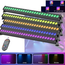 24LED Wall Wash Light DMX RGBW 4 in 1 Beam Strobe DJ Disco Bar Party KTV Remote