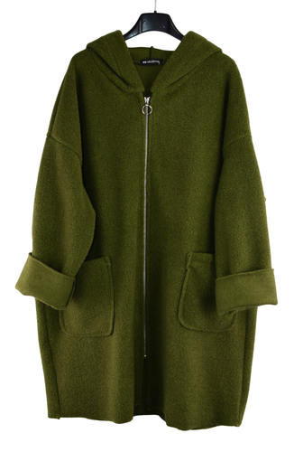 Italian Lagenlook Fleece Zip Through Hooded Jacket Coat Autumn Winter Collection - Picture 27 of 28