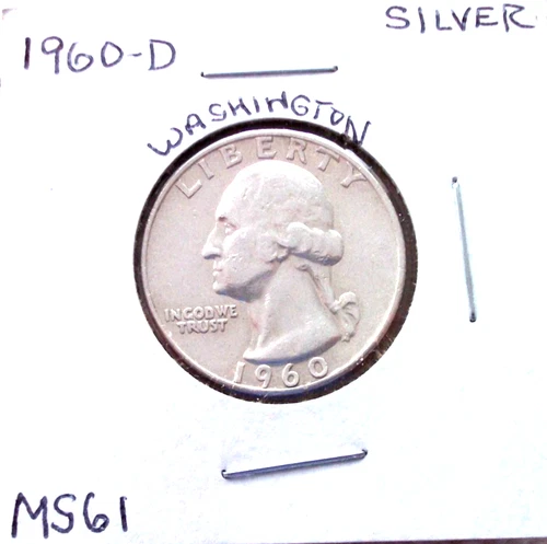 1960 DENVER SILVER WASHINGTON QUARTER IN UNCIRCULATED MINT STATE CONDITION
