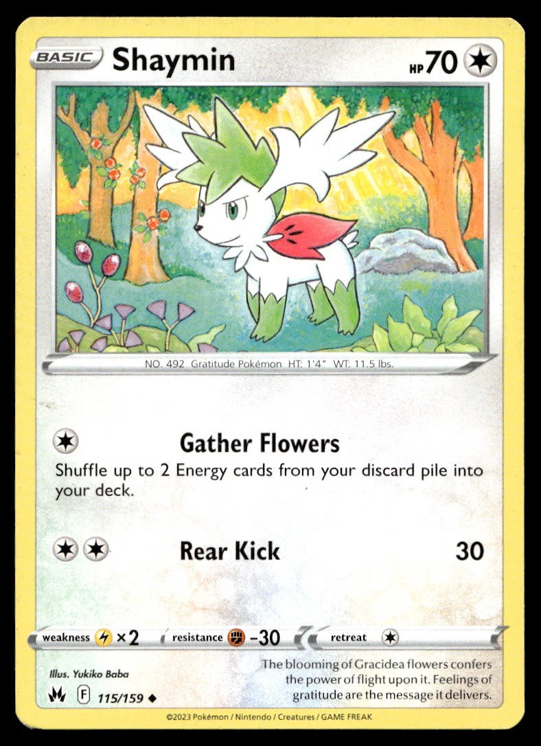 Shaymin 115/159 Pokemon Card Crown Zenith Uncommon 70 HP Lightly Played VK