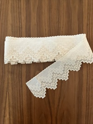 Modern Cream Ivory Hardanger Style Embroidery Lace Trim Open Work 9 Yds Crafting