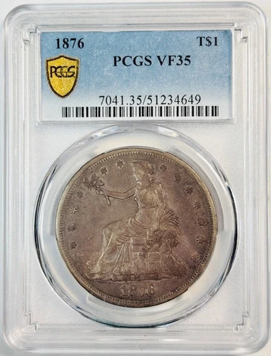 1876 P Silver Dollars Trade Dollars PCGS VF-35