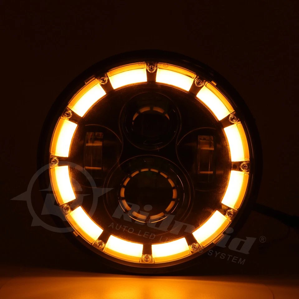 Круглая светодиодная черная лампа дальнего/ближнего света 7 дюймов для Chevy C10 C20 C30 Pickup Nova - Изображение 3 из 4