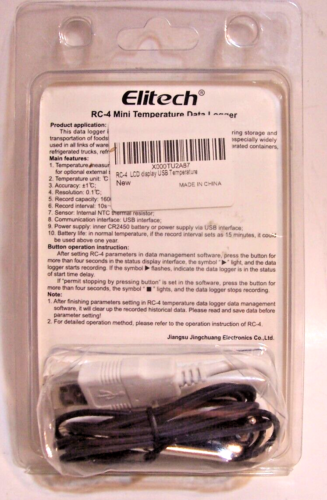 Elitech RC-4 Registratore dati temperatura USB registratore temperatura con sonda esterna - Foto 2 di 2