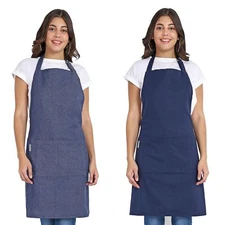 Chef ApronS Recycled Cotton Kitchen Apron with an Adjustable Neck with Long T...