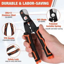ValueMax 7 Inch Wire Stripper, Cable Cutters, Jacket Removal Cable Stripper Tool