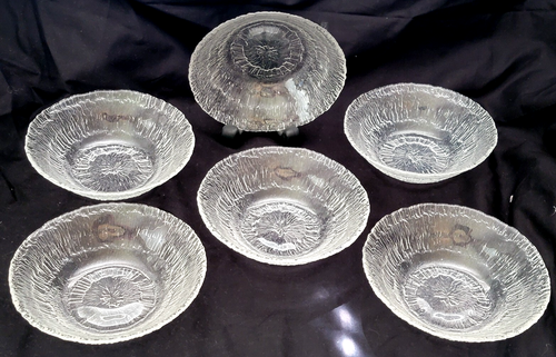 Set of 6 IITTALA Glass Dessert/Cereal Bowls Tapio Wirkkala MCM- Solaris 6.25" D - Picture 11 of 14