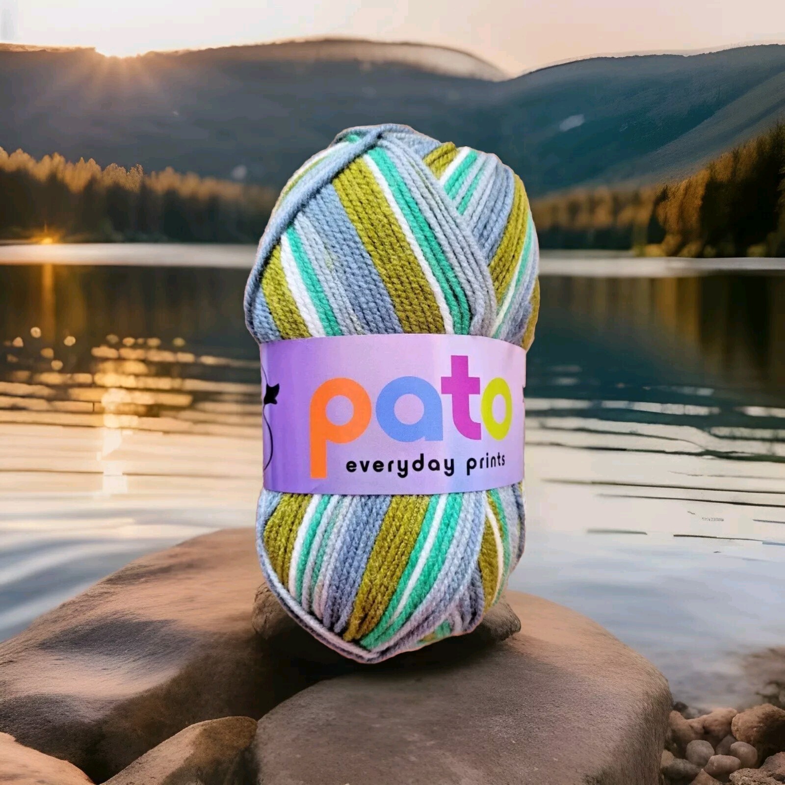 Pato Everyday Prints Double Knitting Crochet Yarn Wool - 5x100g Balls - Meadow