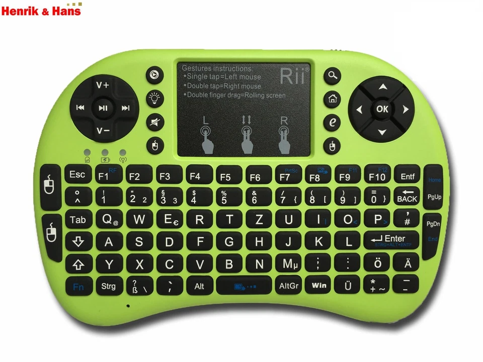 Rii i8+ Funk Kabellos Tastatur Touchpad Wireless Keyboard Mini Backlit Deutsch - Bild 3 von 4