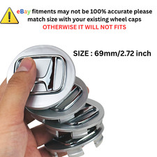 Set Of 4 Silver 69 Mm2.72in Wheel Center Caps - Fits Most Models Of Honda Car