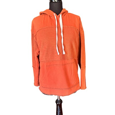 Urban Outfitters Rust Orange Raw Edge Lightweight Hoodie XS