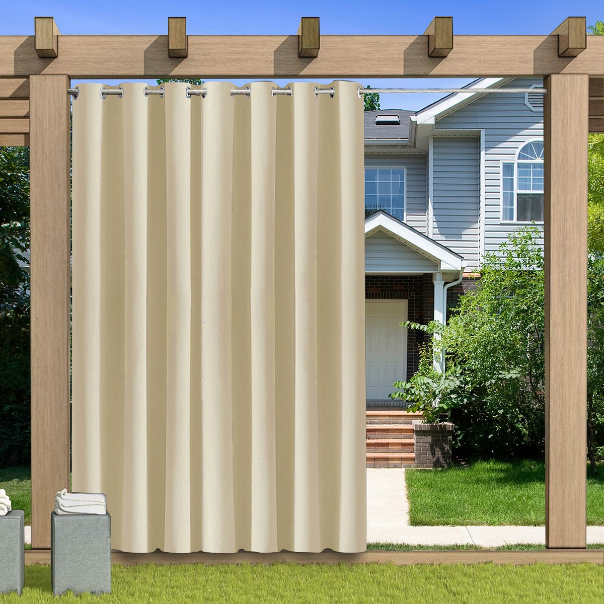 Outdoor Gardinen Balkon Vorhänge Mit Ösen, Wasserdichter