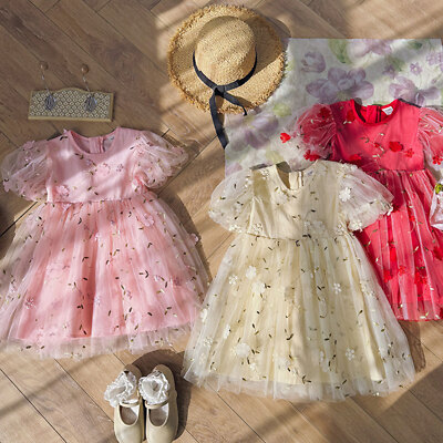 Baby Mädchen Kleid RüSche Sommerkleid Urlaub Prinzessin Sommer Hochzeit A-Linie