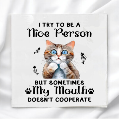 Funny Cat Humor Fabric Panel for Quilting Crafting Sewing Craft Fabric FQ74960