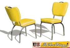 CO26 Giallo Bel Air Mobile 2 Sedie Diner Cucina IN Stile Der 50er Anni USA