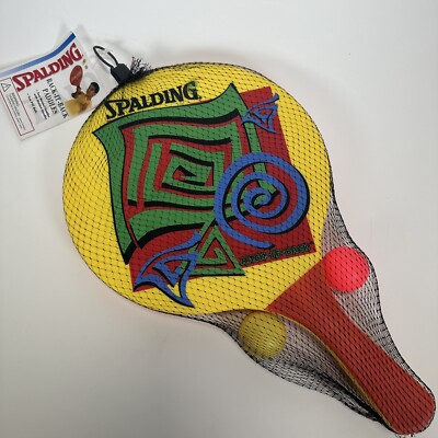 VTG 2 Vintage Spalding Paddles Rack it Back - Racquetball NOS with Balls