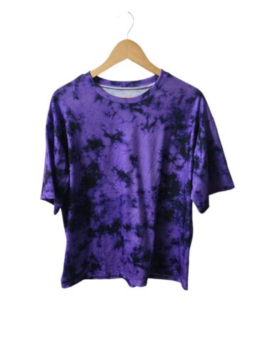 Unbranded Size Large Women's Oversized Tie Dye T-Shirt Purple/Black New ...