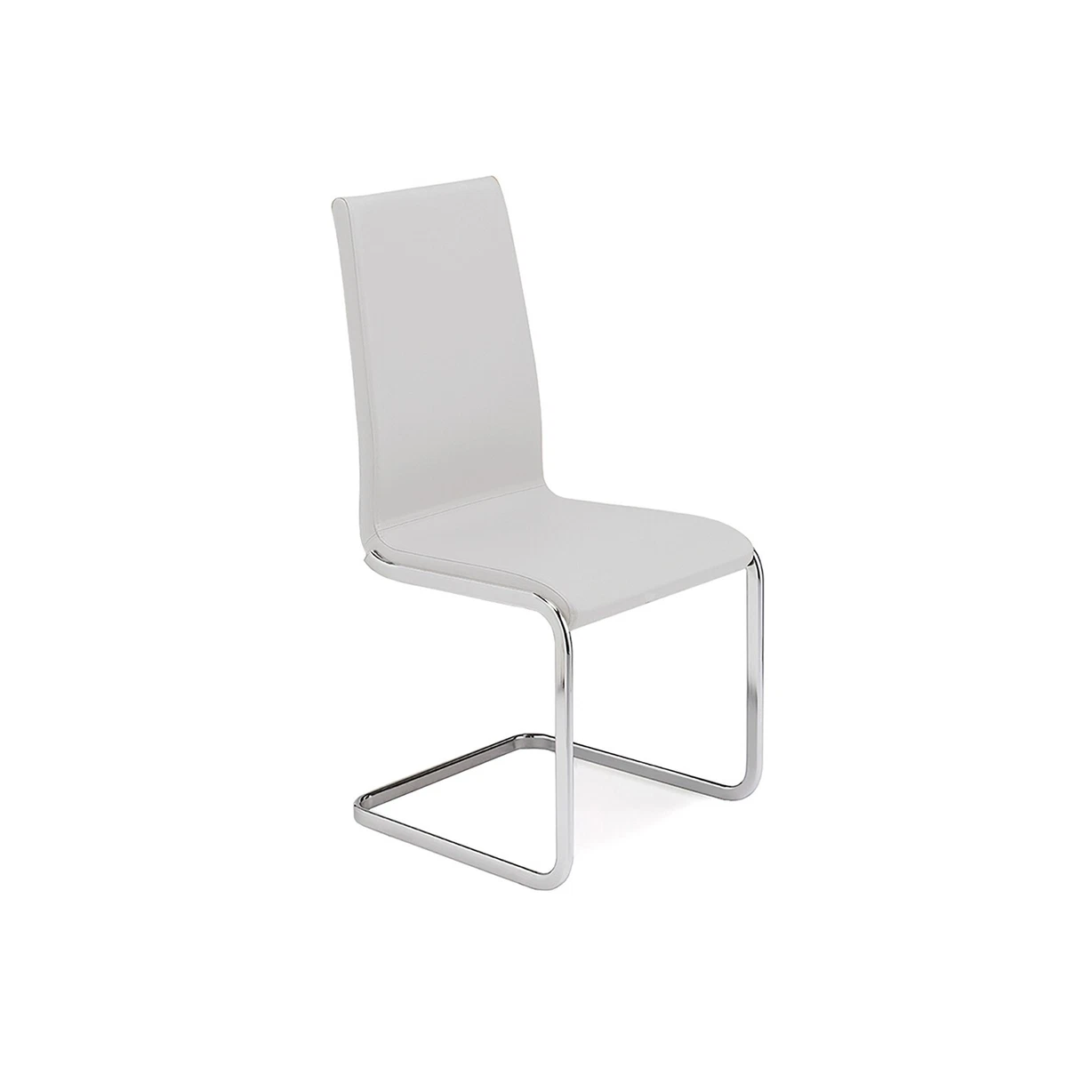 Casabianca Home AURORA dining chair in white with chrome plated