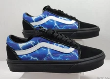 Vans® Old Skool™ Lightning Black & Blue Skate Shoes Size US Men's 4.5 Women's 6