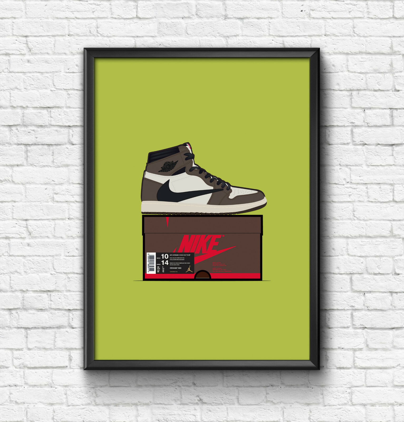 Air Jordan 1 Travis Scott / Trainer / Sneaker Wall Art Print / Poster ...