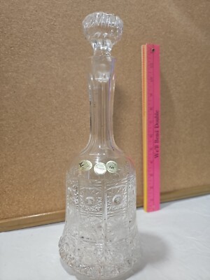 Pasabahce Decanter W Stopper Lead Crystal Clear. Cut Crystal 12'' . Turkey 