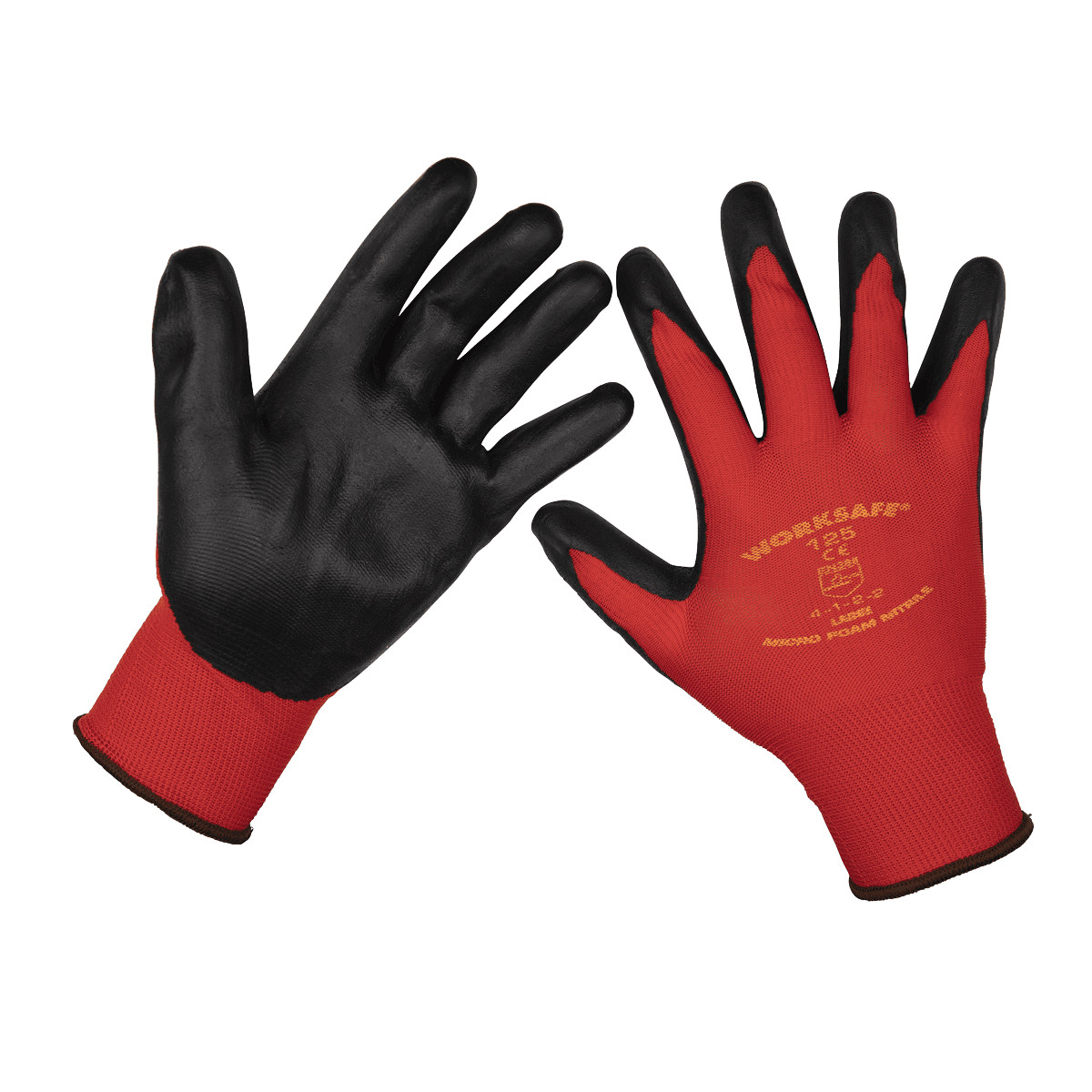 Sealey 9125L-12 Worksafe Nitrile Foam Gloves, Large - Pack of 12 Pairs