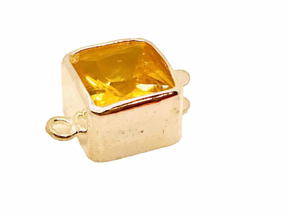 Yellow Crystal Silver Box Clasp - Image 3 of 3