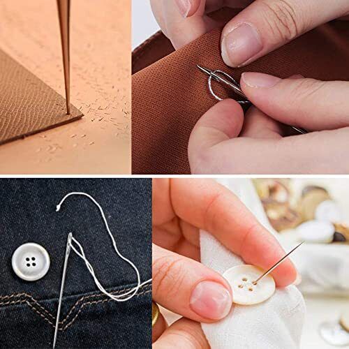 Sewing Kit Set Awl Leather Hand Stitcher Repair Set Heavy Duty Thread Needles - Picture 5 of 7