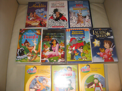 10x VHS Filme aus Privatsammlung : Heidi (3x) Walt Disney (4x) Lauras Stern B.B.