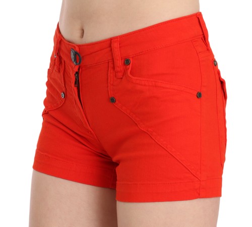 PLEIN SUD JEANIUS Shorts Orange Mid Waist Cotton Denim Mini IT36/US2/XS RRP $200 - Picture 3 of 8
