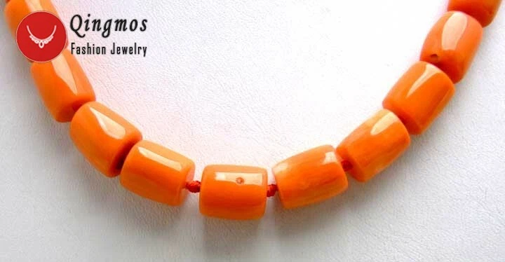 Genuino 10-12 mm Grueso Rebanada Natural Naranja Coral Collar para Mujer Gargantillas 18" Foto 4 de 4
