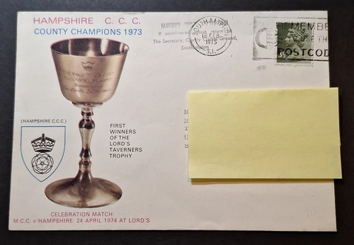 GB Commemorative cover: Hampshire 1st Winners of Lord's Taverners Trophy cricket
