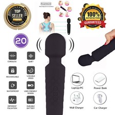 Wand Vibrating Massage Magic Full Body Therapy Motor 20 Speed Handheld Massager