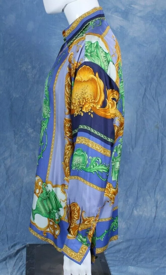 Authentic GIANNI VERSACE vintage silk shirt print size IT 48 from the 1990's