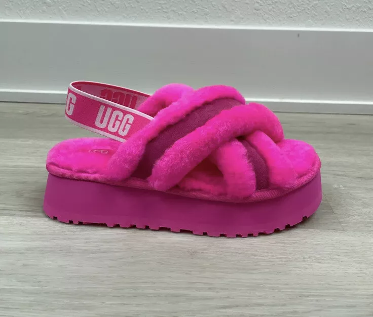 UGG Disco Cross Slide Slipper Sandal Womens 10 Taffy Pink