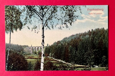 AK FRANKENBERG in Sachsen um 1910 Partie im Lützeltal mit Eisenbahn V.  ( 146017