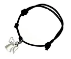 Children Guardian Angel Charm Bracelet With Black Cord - Adjustable Girls Kids