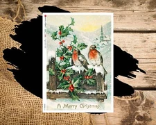 Winter Birds Postcard | A4 Rice Paper | Paper for Decoupage | Paper Designs