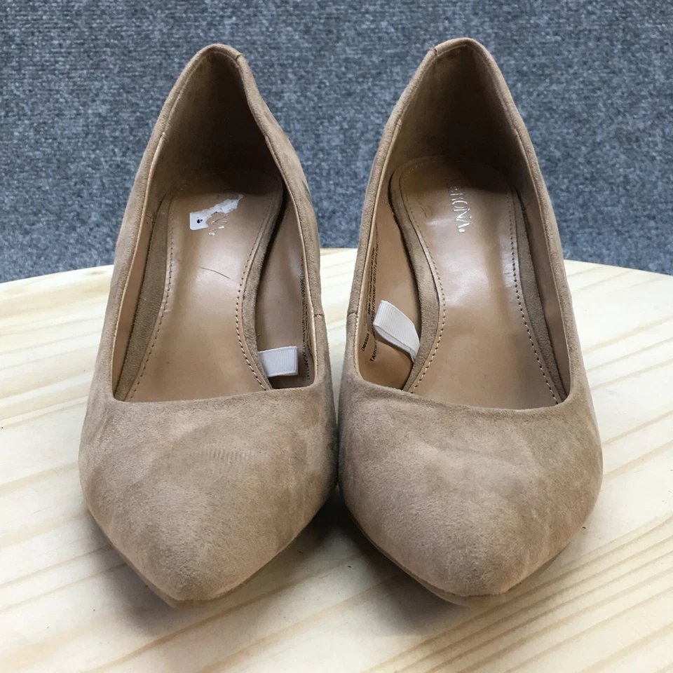 Zapatos de salón Merona para mujer 8,5 sin cordones beige gamuza punta tacones de aguja Foto 4 de 4