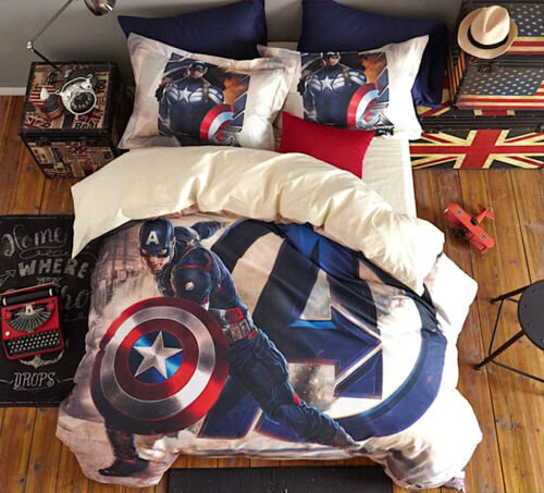 Captain America Bed Duvet Cover Duvet Sheet Cover SERDU05 - Picture 1 of 2