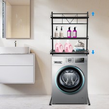 3-layer Washing Machine Overhead Rack, Laundry Storage Rack Saves Space.