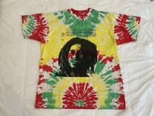 Vintage Bob Marley The Wailers Tye Dye T-Shirt Size Large Graphics on 2 Sides