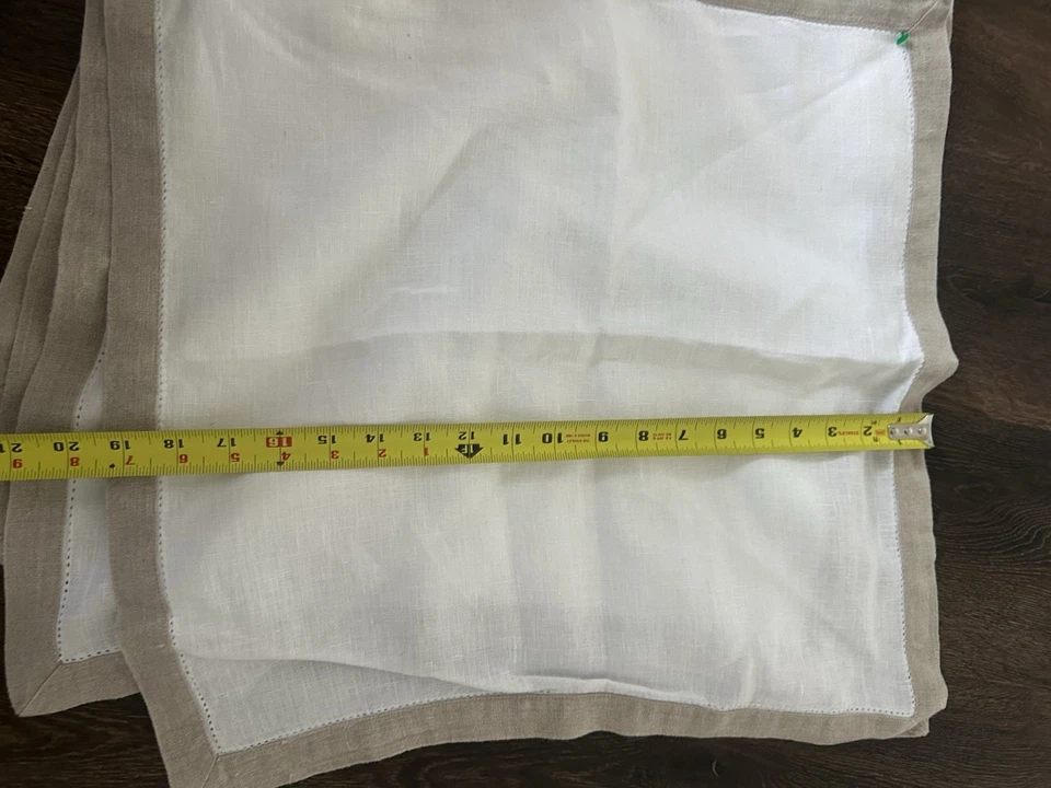 Juego de 4 servilletas de lino europeo natural y crema Crate and Barrel Marin NUEVO $59 Foto 4 de 4