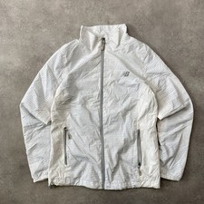 New Balance Windbreaker Women's Small Vintage Full Zip Track Jacket, White