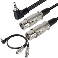 Share 6Ft 1/8" 3.5mm angled male Stereo TRS Audio to Dual 2 Female 3pin XLR Cabl